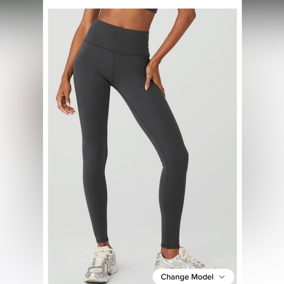 Alo Yoga High Waisted Airbrush Legging in Anthracite Grey - Picture 1 of 10
